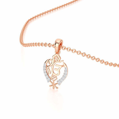 Onkar Supreme Silver Pendant - Rose Gold - Image 2