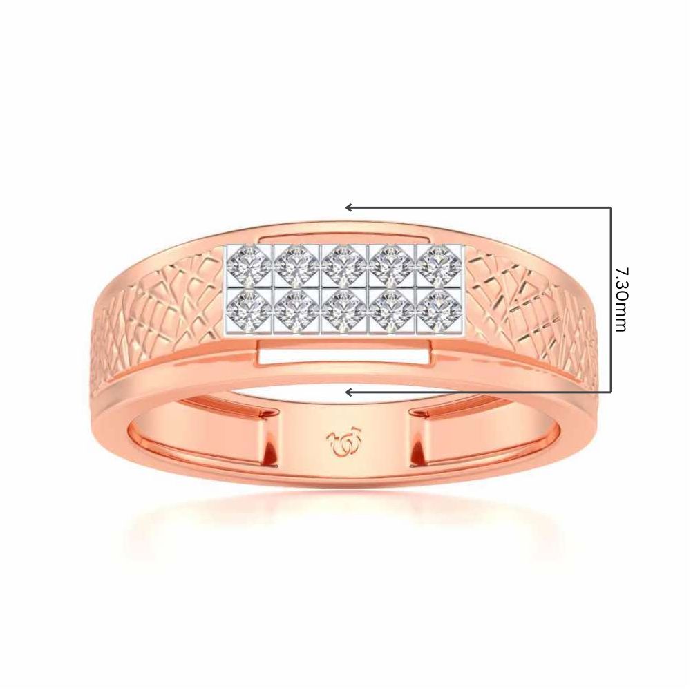 Stud Silver Ring For Men - Rose Gold - Image 5