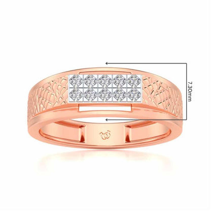 Stud Silver Ring For Men - Rose Gold - Image 5
