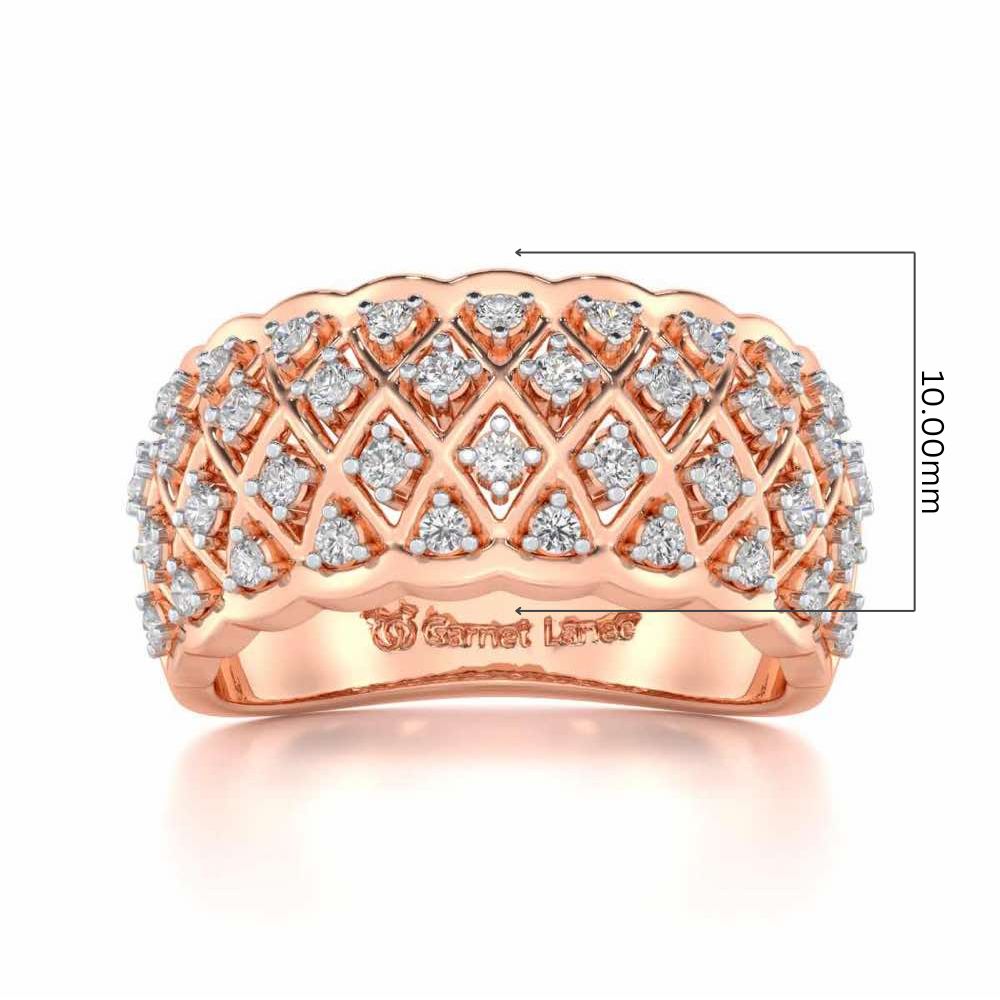 Magic Mesh Silver Band Ring - Rose Gold - Image 5
