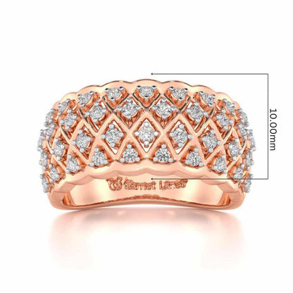Magic Mesh Silver Band Ring - Rose Gold - Image 5