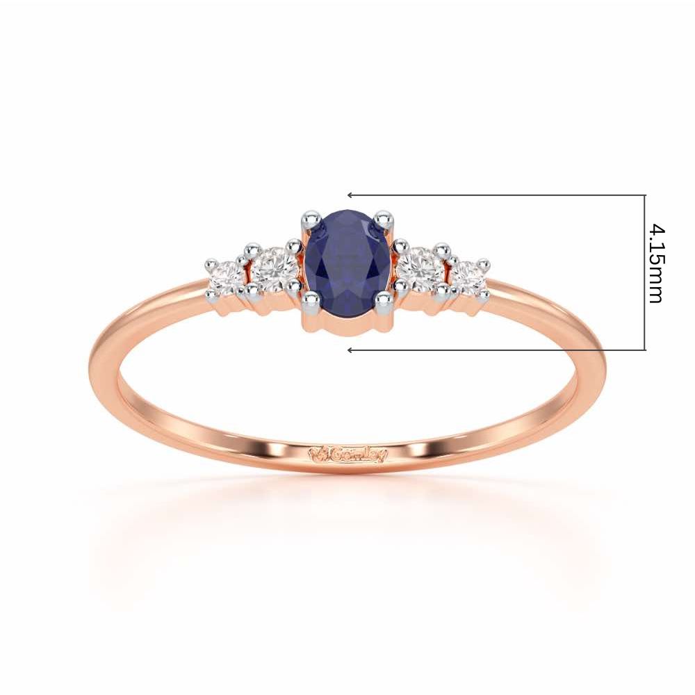 Blue Shimmer Silver Ring - Rose Gold - Image 5