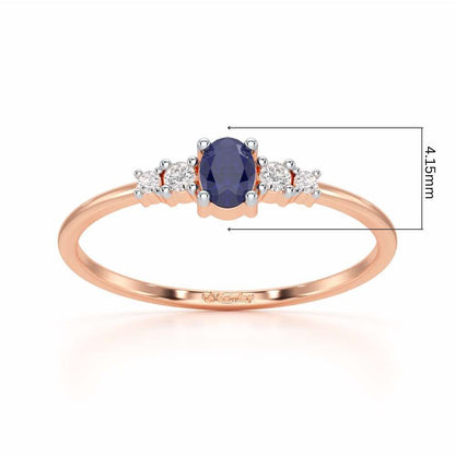 Blue Shimmer Silver Ring - Rose Gold - Image 5