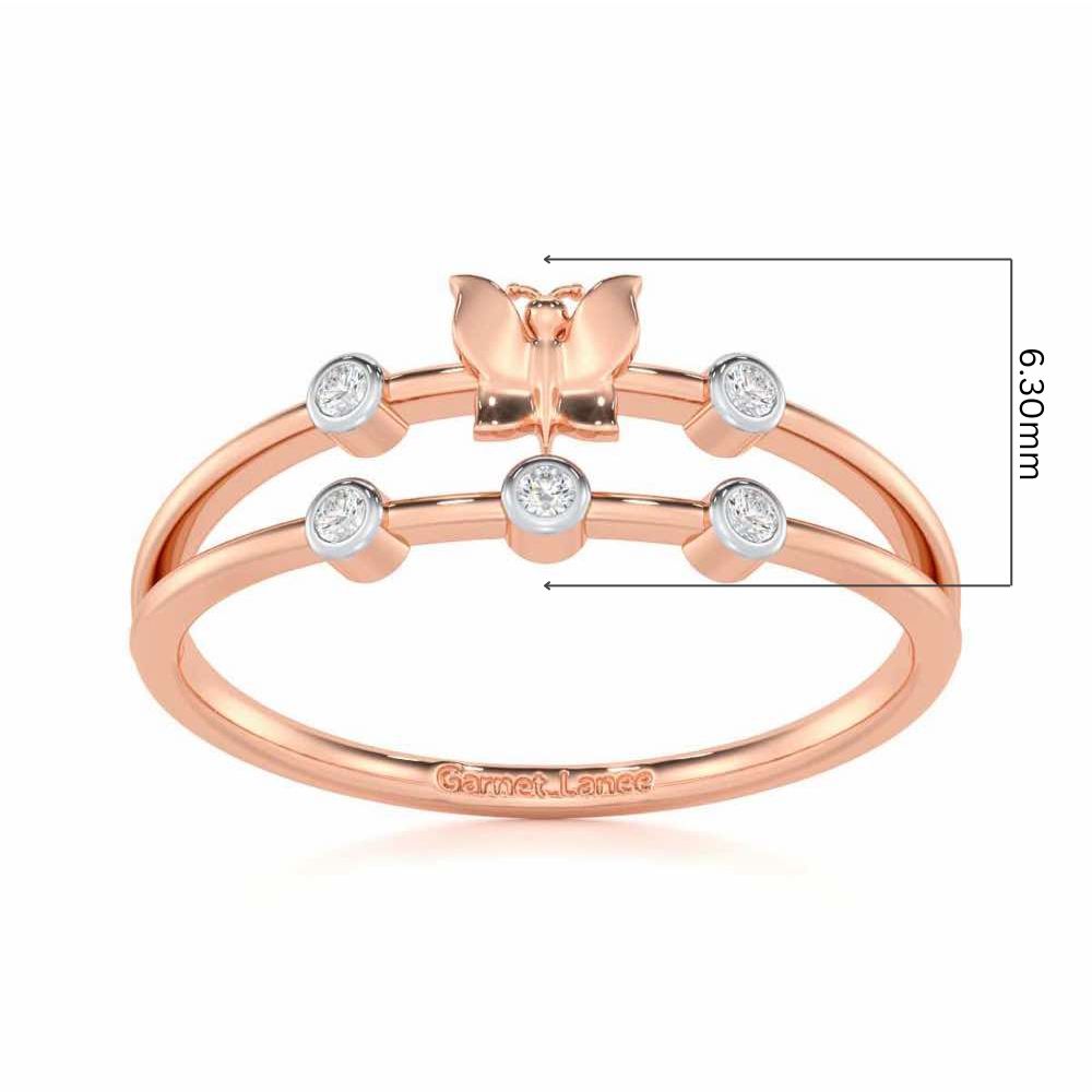 Meadow Butterfly Silver Ring - Rose Gold - Image 5