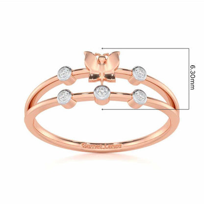 Meadow Butterfly Silver Ring - Rose Gold - Image 5