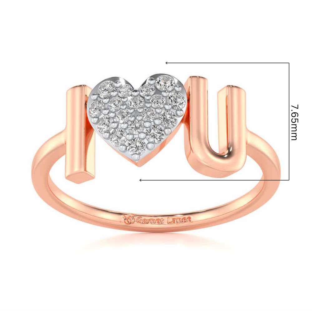 I-Feel-U Silver Ring - Rose Gold - Image 5