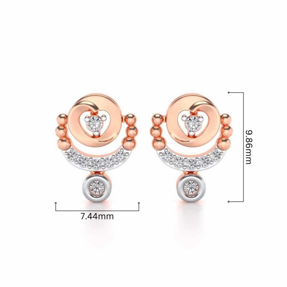 Vrindha Silver Earrings - Rose Gold - Image 4