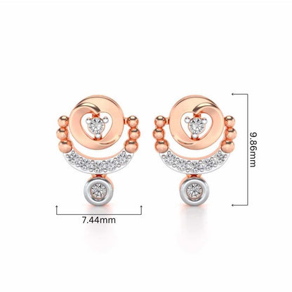 Vrindha Silver Earrings - Rose Gold - Image 4