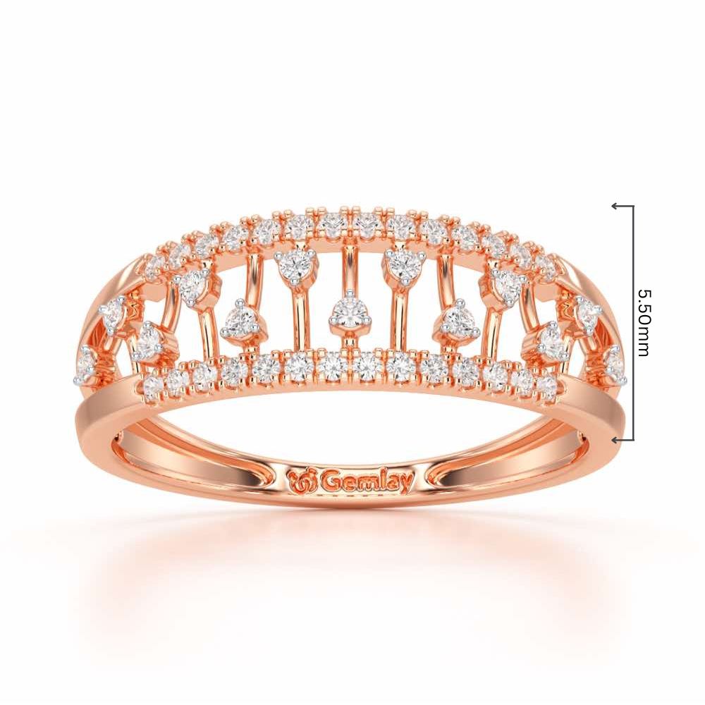 Glowy Serina Silver Ring - Rose Gold - Image 2
