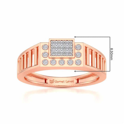 Out-Square Silver Ring For Men - Rose Gold - Image 5