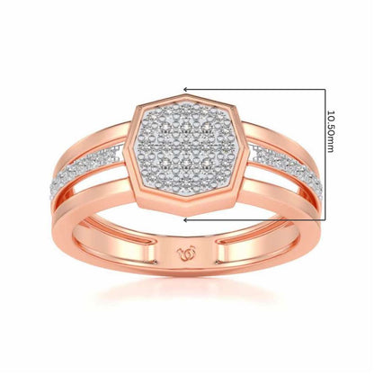 Gloaming Silver Ring For Men - Rose Gold - Image 5