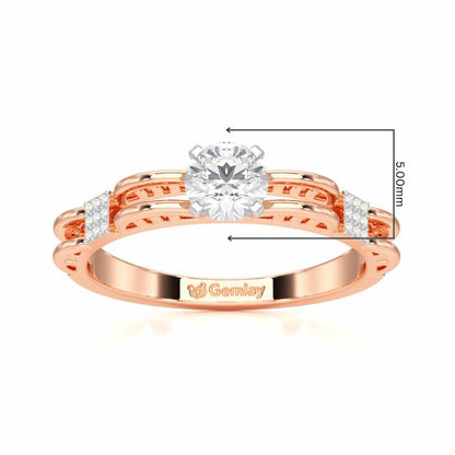 Radiant Majesty Solitaire Ring - Rose Gold - Image 5
