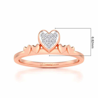 Heart Community Silver Ring - Rose Gold - Image 5