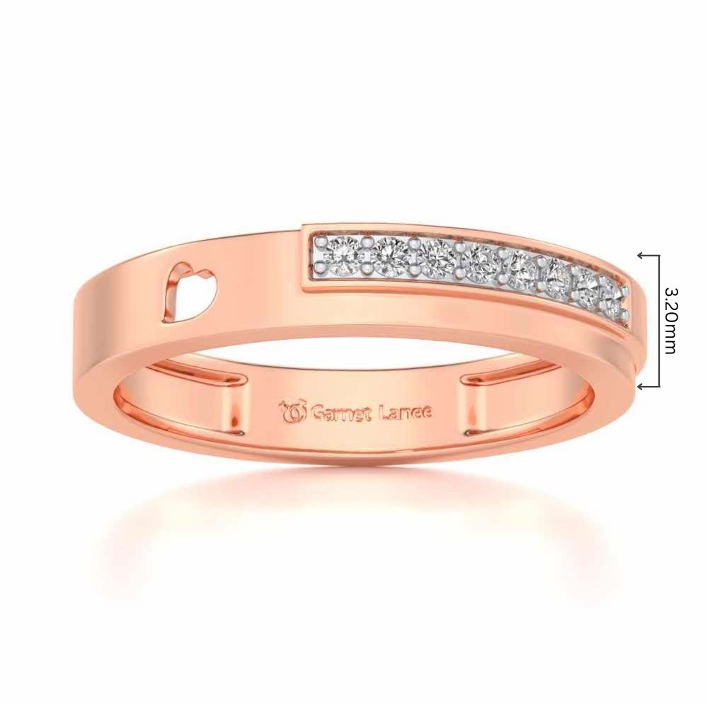 Subtle Silver Band Ring - Rose Gold - Image 5