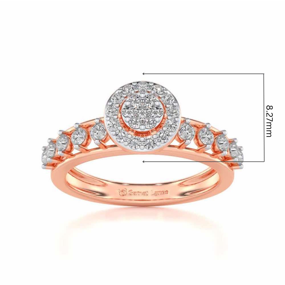 Shiny Eye Silver Ring - Rose Gold - Image 5