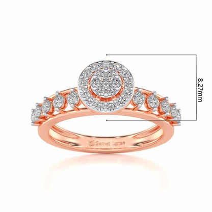Shiny Eye Silver Ring - Rose Gold - Image 5
