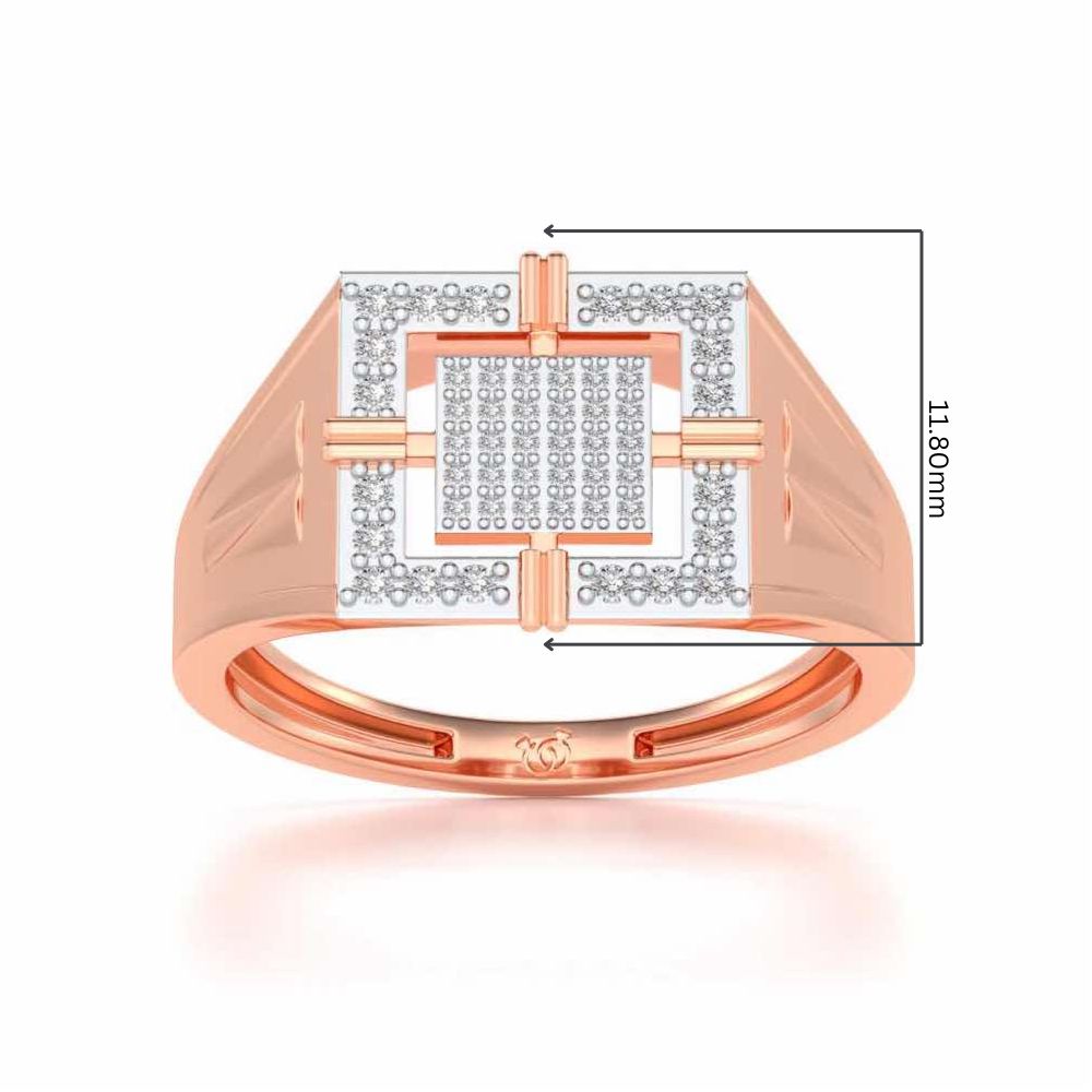Kingly Glow Silver Ring For Men - Rose Gold - Image 5