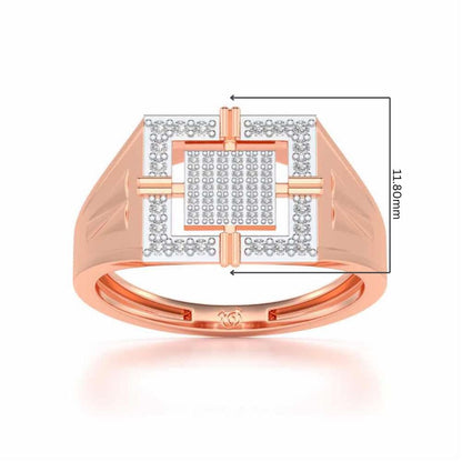 Kingly Glow Silver Ring For Men - Rose Gold - Image 5