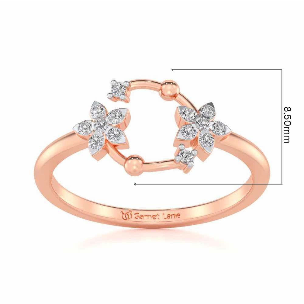 Linked Flora Silver Ring - Rose Gold - Image 5
