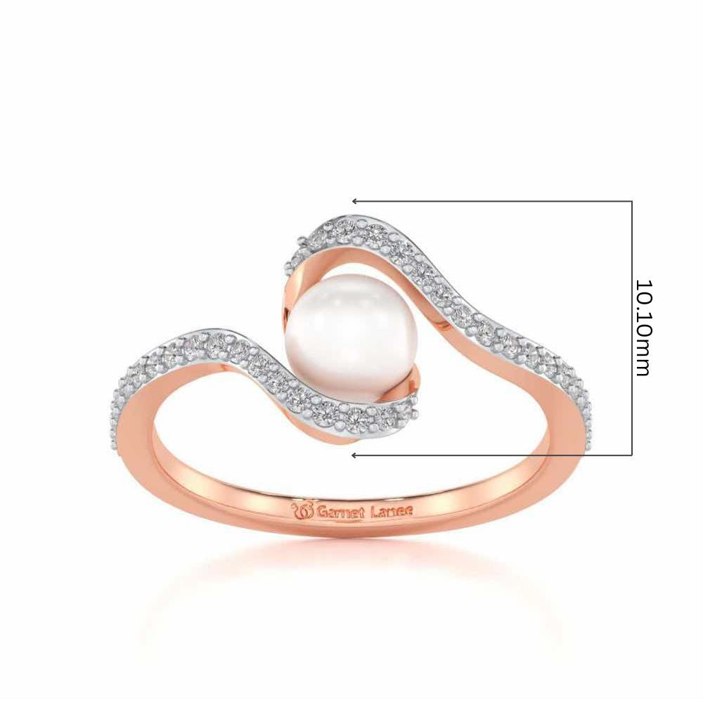 Vibe Silver Pearl Ring - Rose Gold - Image 5