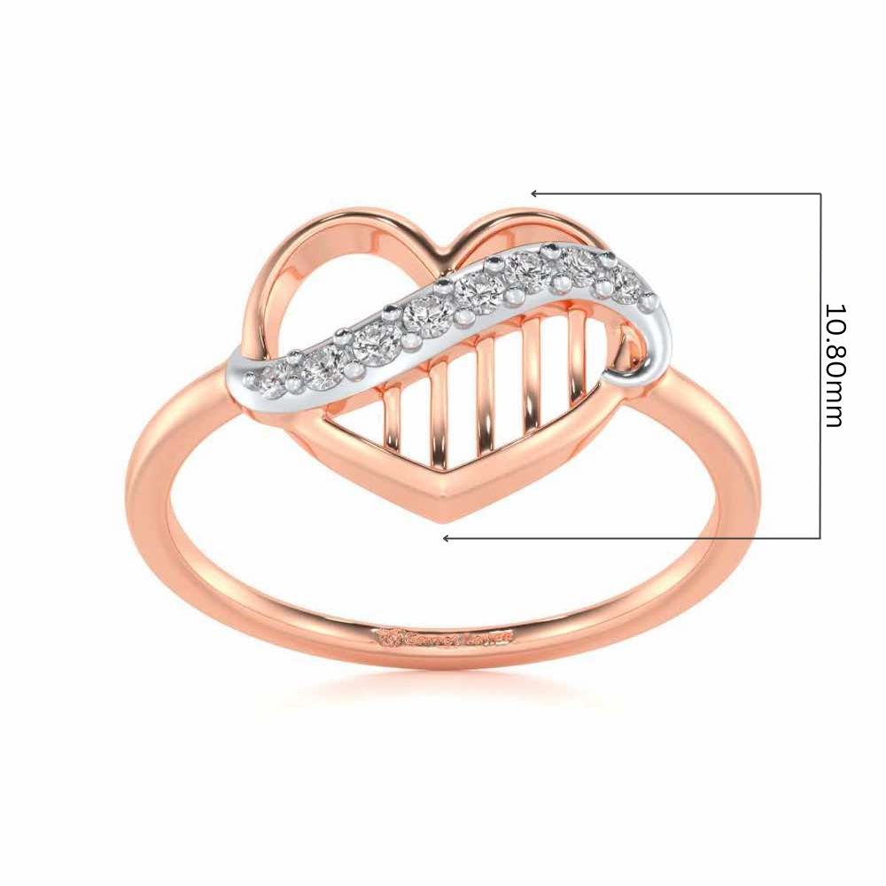 Musical Heart Silver Ring - Rose Gold - Image 5