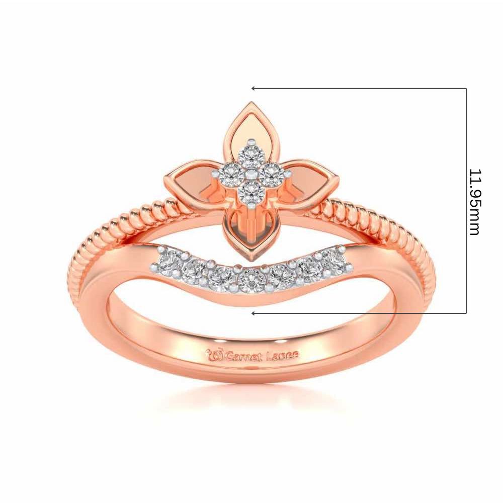 Cue Flower Silver Ring - Rose Gold - Image 5