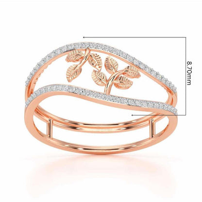 Twig Charm Silver Ring - Rose Gold - Image 5