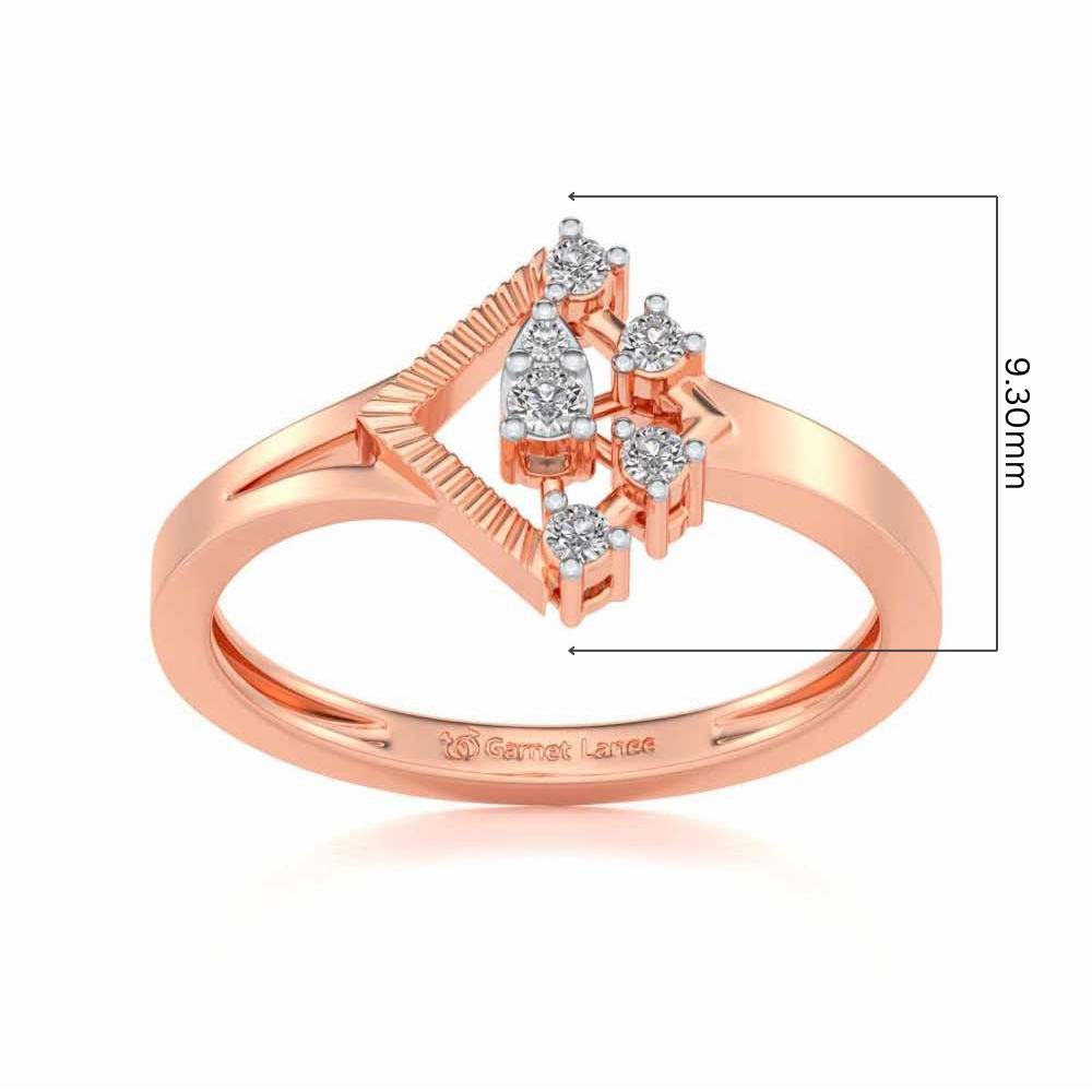 Corrugated Shine Silver Ring - Rose Gold - Image 5