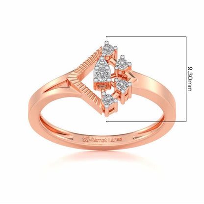 Corrugated Shine Silver Ring - Rose Gold - Image 5
