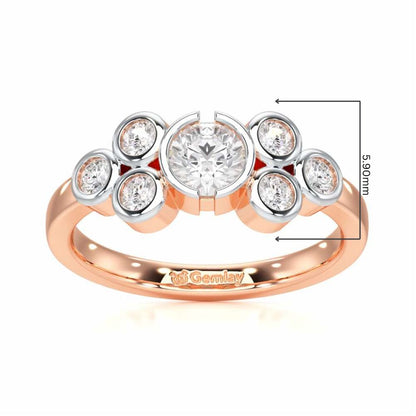 Graceful Aura Solitaire Ring - Rose Gold - Image 5