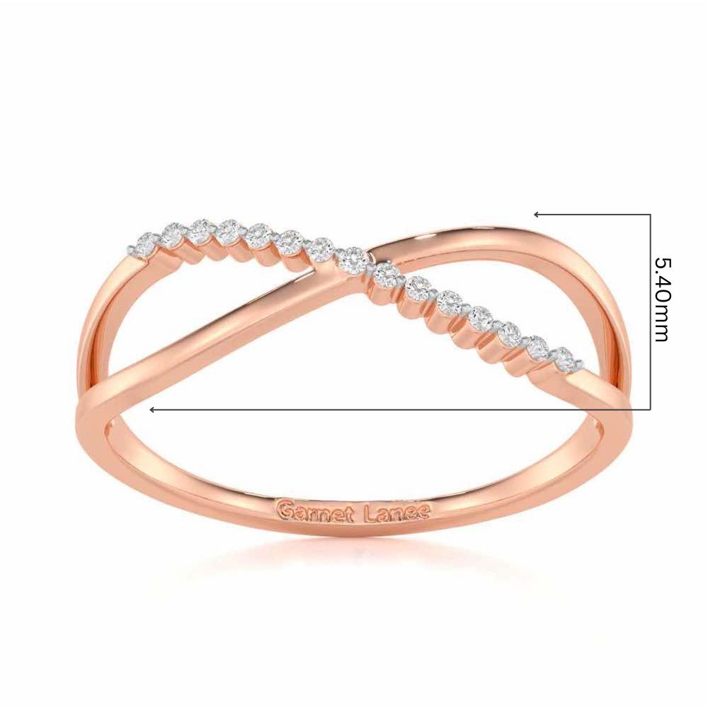 Glistening Grace Silver Ring - Rose Gold - Image 5
