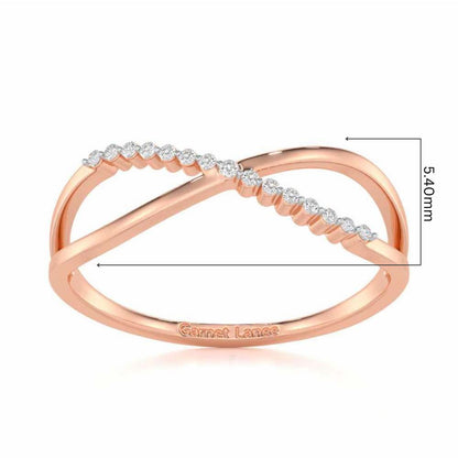 Glistening Grace Silver Ring - Rose Gold - Image 5