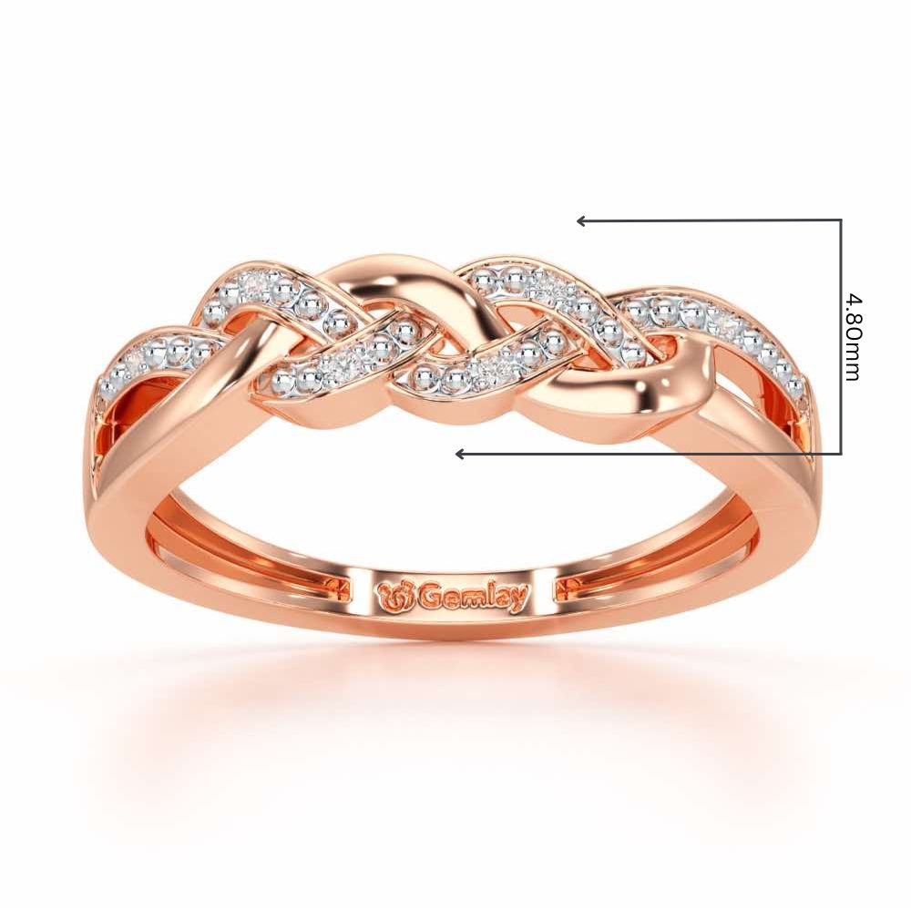Twists Of Shine Silver Ring - Rose Gold - Image 2