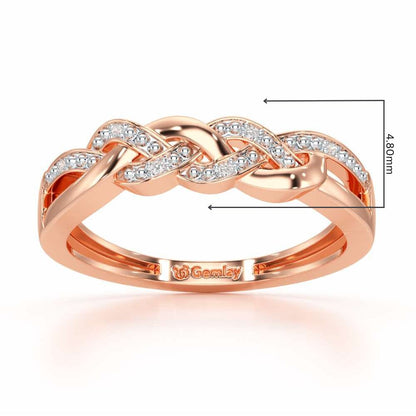 Twists Of Shine Silver Ring - Rose Gold - Image 2