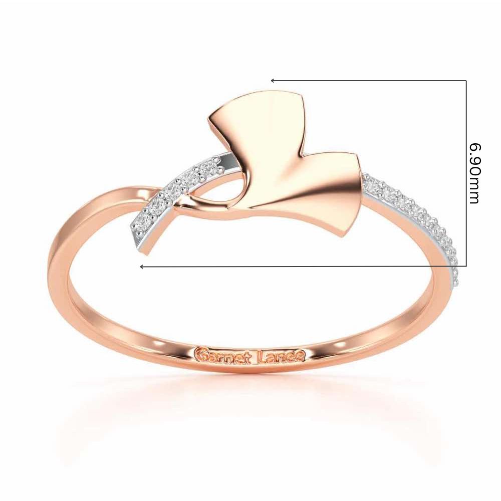 Simple Charm Silver Ring - Rose Gold - Image 5