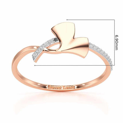 Simple Charm Silver Ring - Rose Gold - Image 5