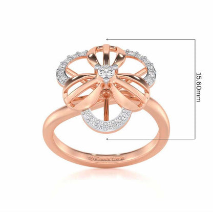 Lean Bloom Silver Ring - Rose Gold - Image 5