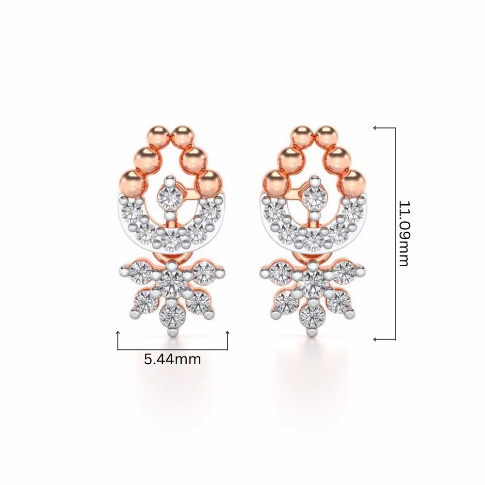 Baidehi Silver Earrings - Rose Gold - Image 4