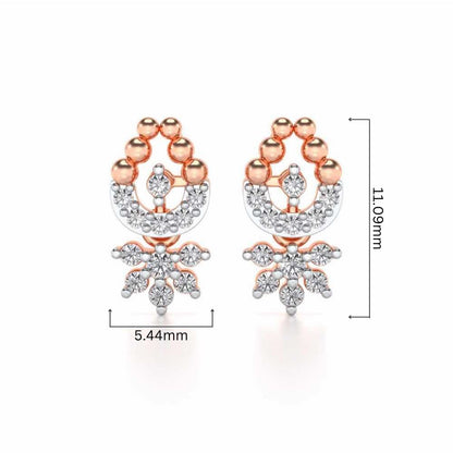 Baidehi Silver Earrings - Rose Gold - Image 4