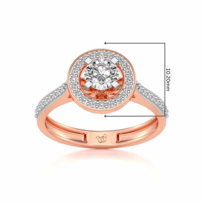 Pheonixed eye Solitaire Silver Ring - Rose Gold - Image 5