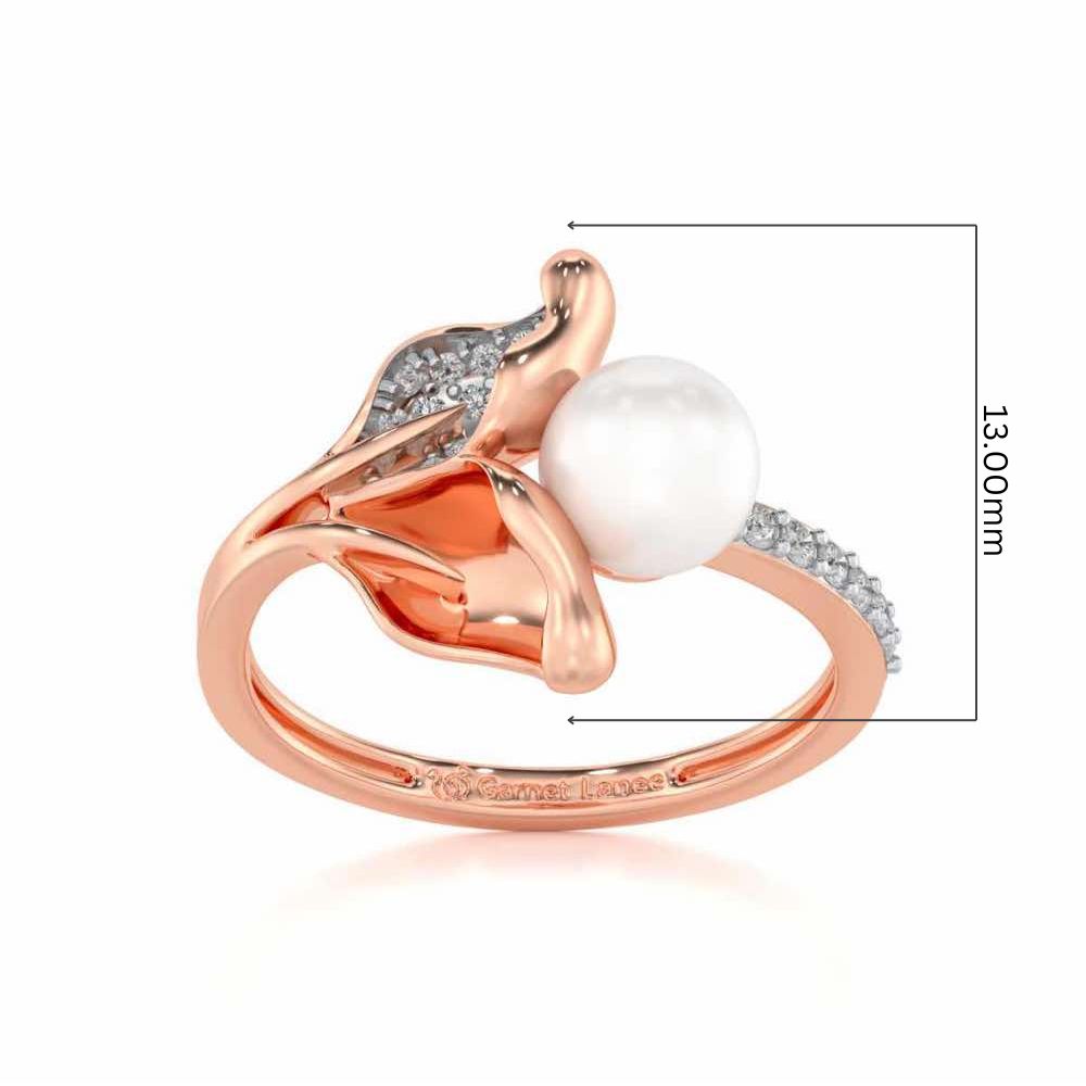 Chlorophyll Silver Pearl Ring - Rose Gold - Image 5