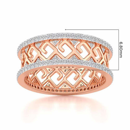 Square Spiral Silver Band Ring - Rose Gold - Image 5