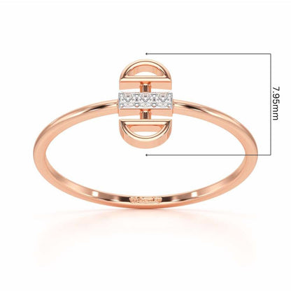 Entrapped Glow Silver Ring - Rose Gold - Image 5