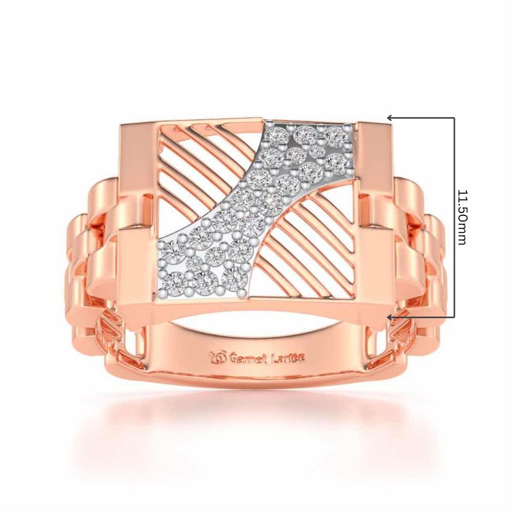 Placid Silver Ring For Men - Rose Gold - Image 5
