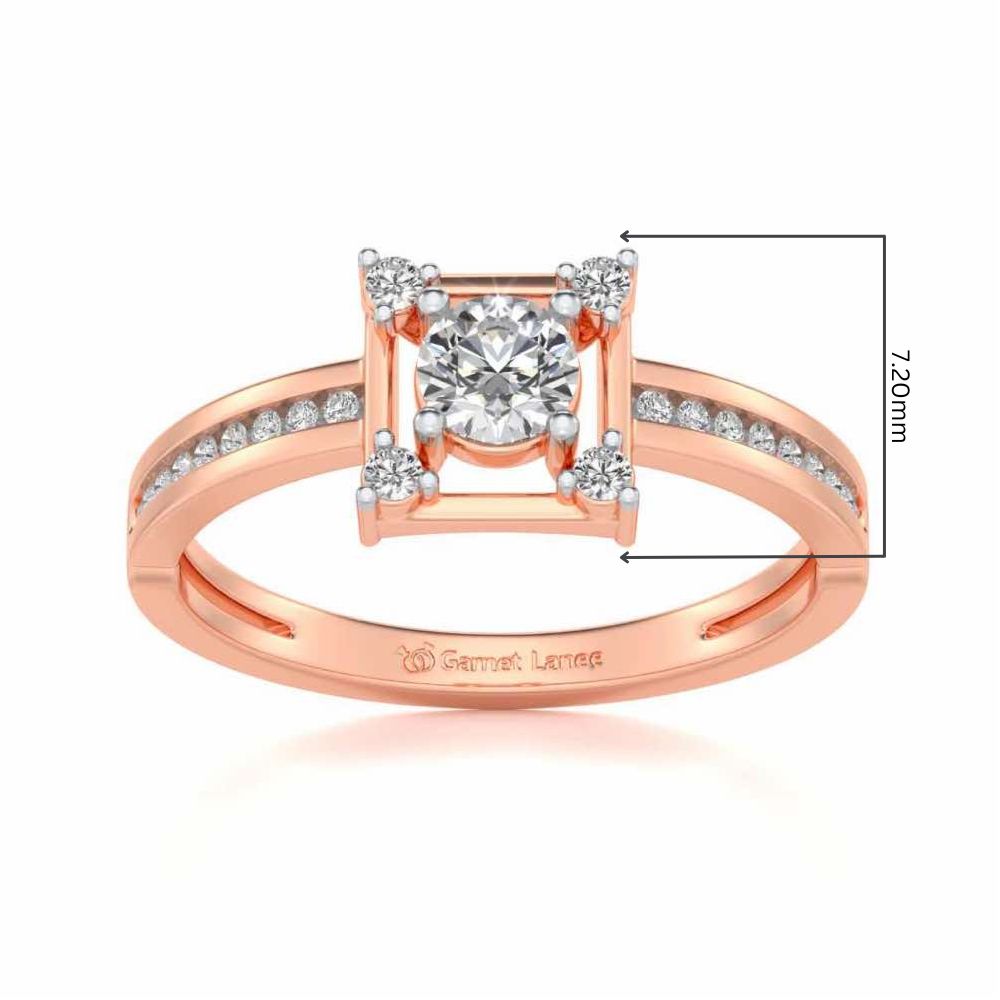 Strength Solitaire Silver Ring - Rose Gold - Image 5