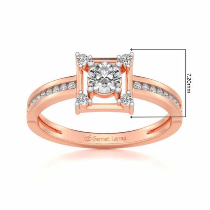 Strength Solitaire Silver Ring - Rose Gold - Image 5