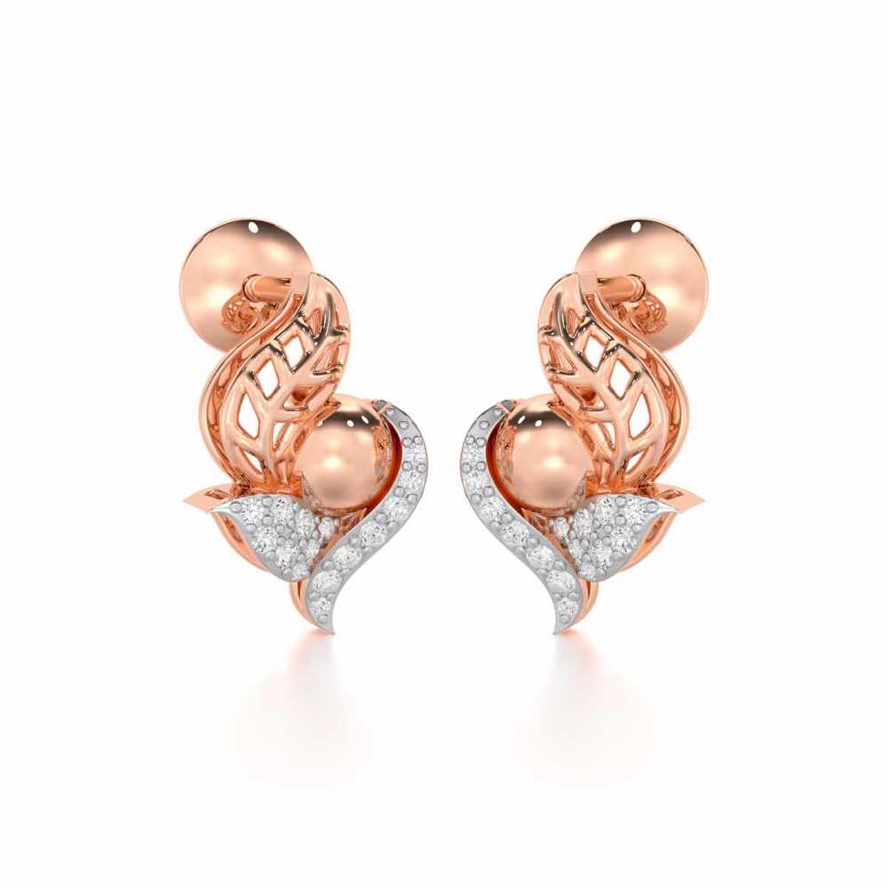 Blissful Harmonies Silver Earrings - Rose Gold - Image 2