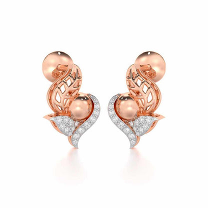 Blissful Harmonies Silver Earrings - Rose Gold - Image 2