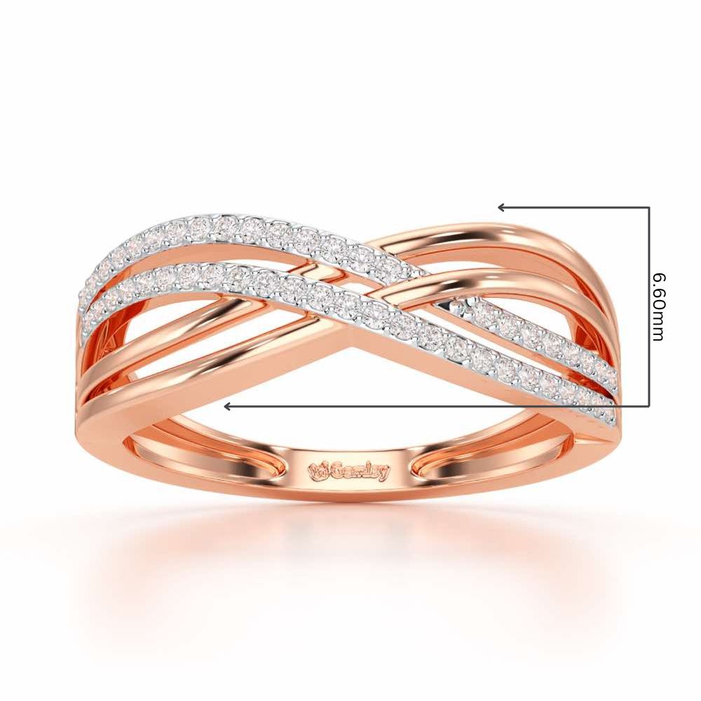 Misa Curves Silver Ring - Rose Gold - Image 2