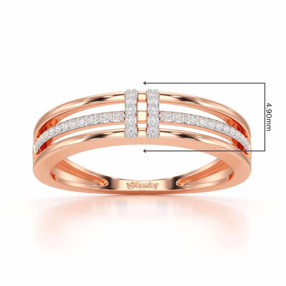 Evoke Shimmer Silver Ring - Rose Gold - Image 2